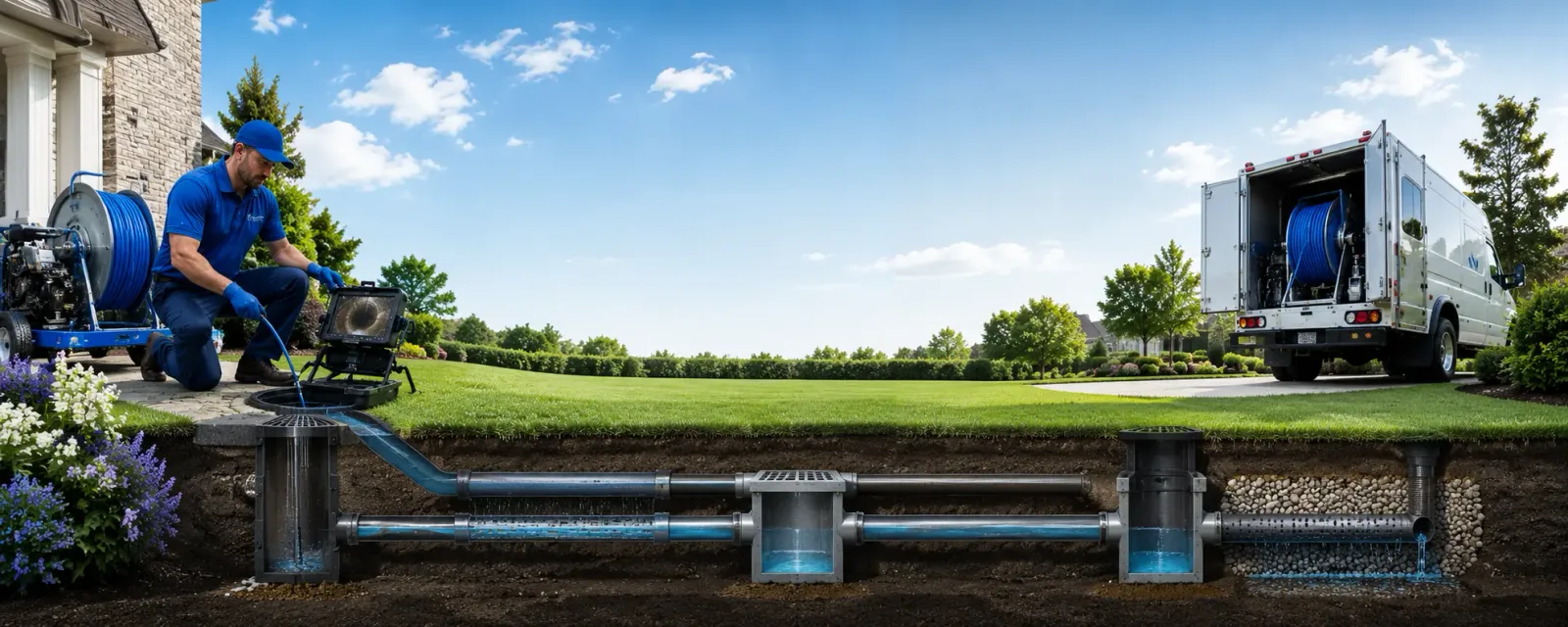 Outdoor drain cleaning information for New Cambria, KS